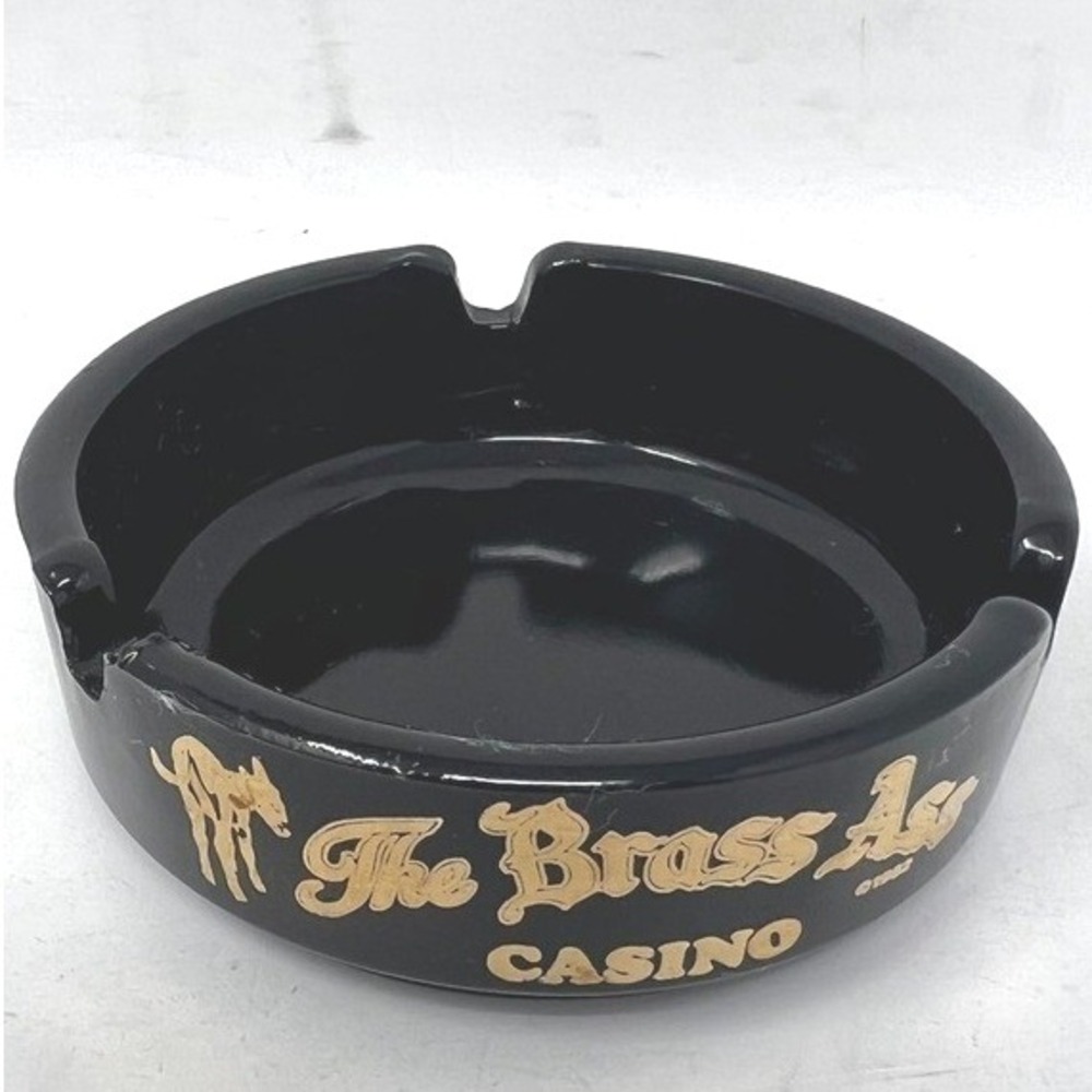 The Brass Ass Ashtray Trinket‎ Dish Black Ceramic Cripple Creek Colorado Vintage